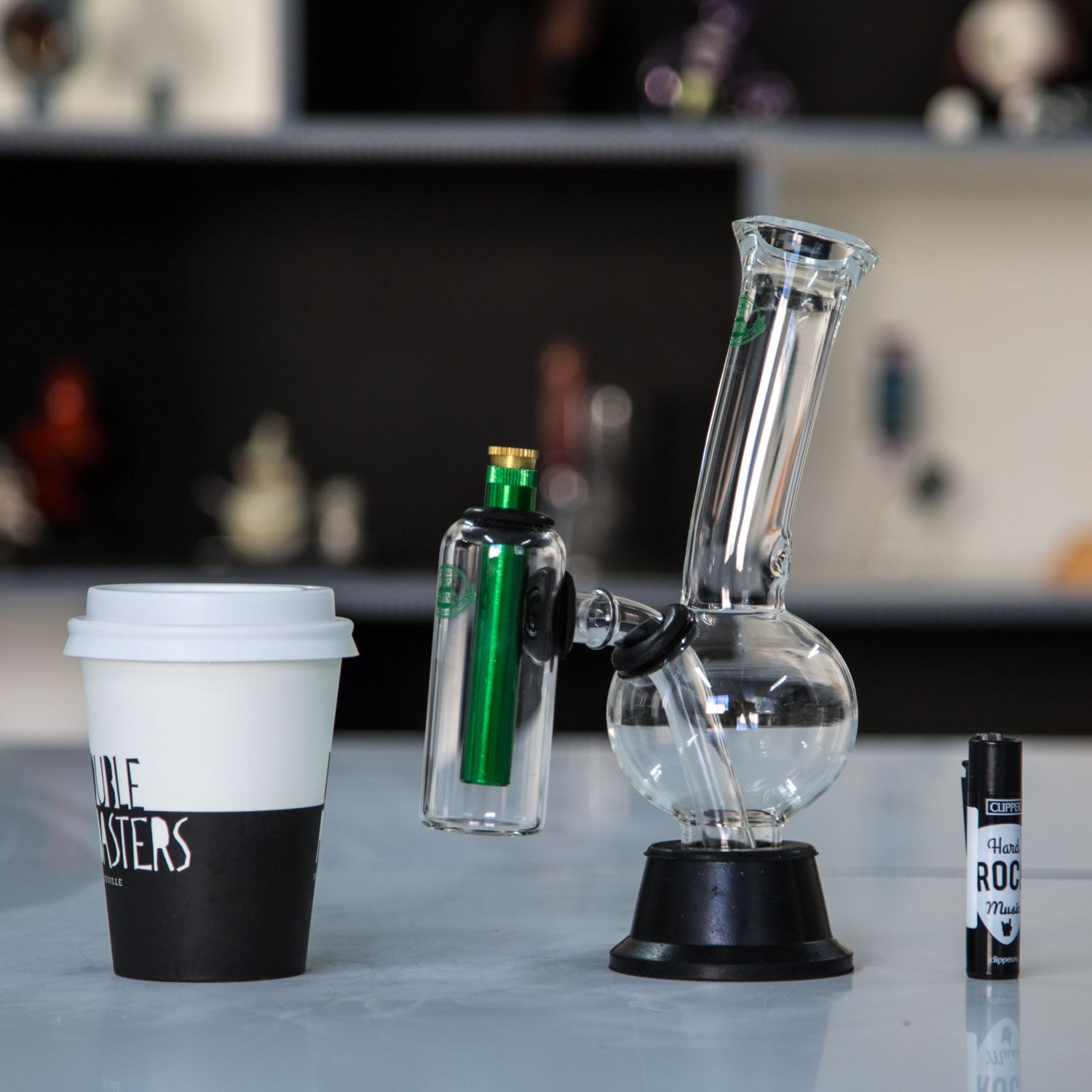 Agung clear glass Aussie style double chamber bong.