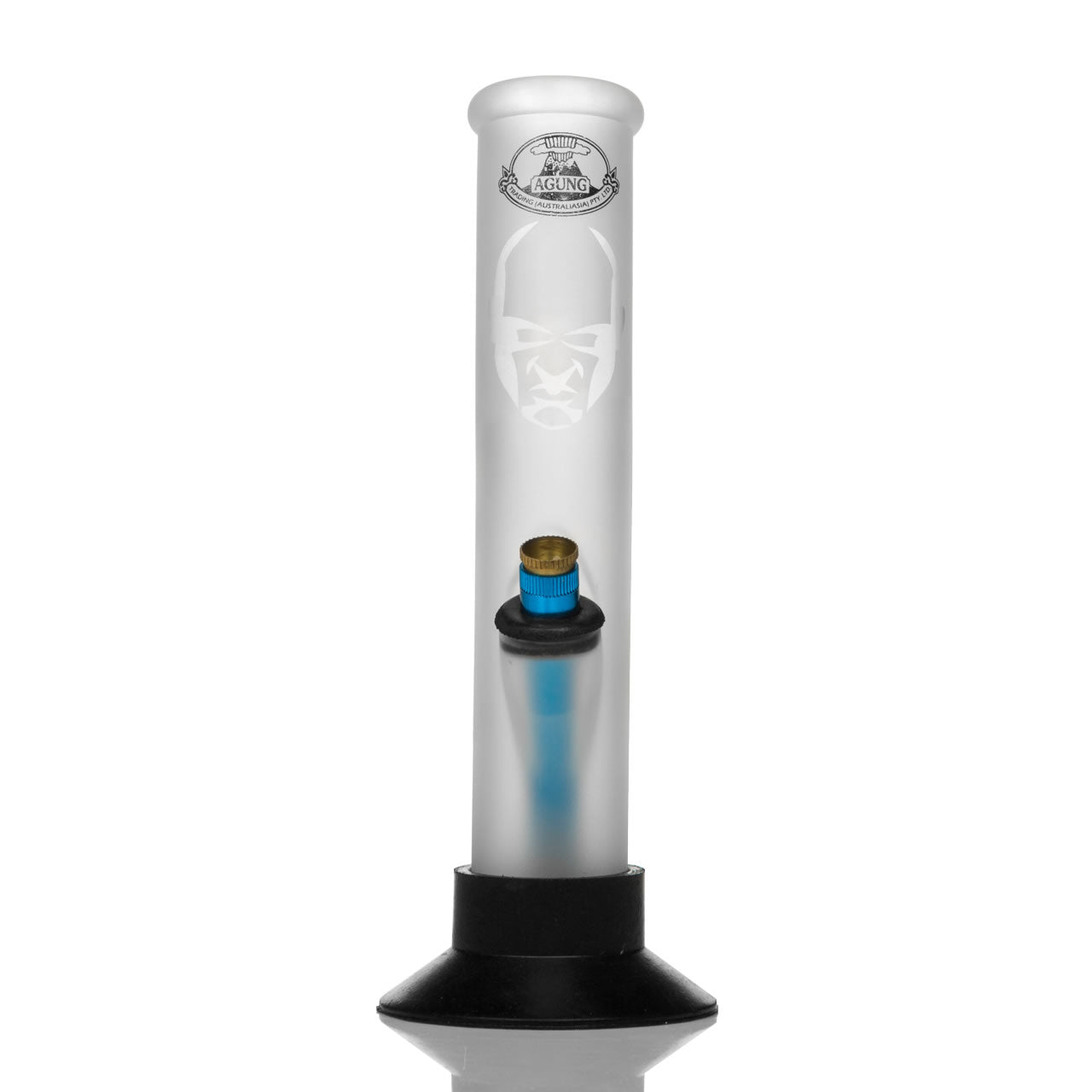Aussie style glass bong with brass cone piece.