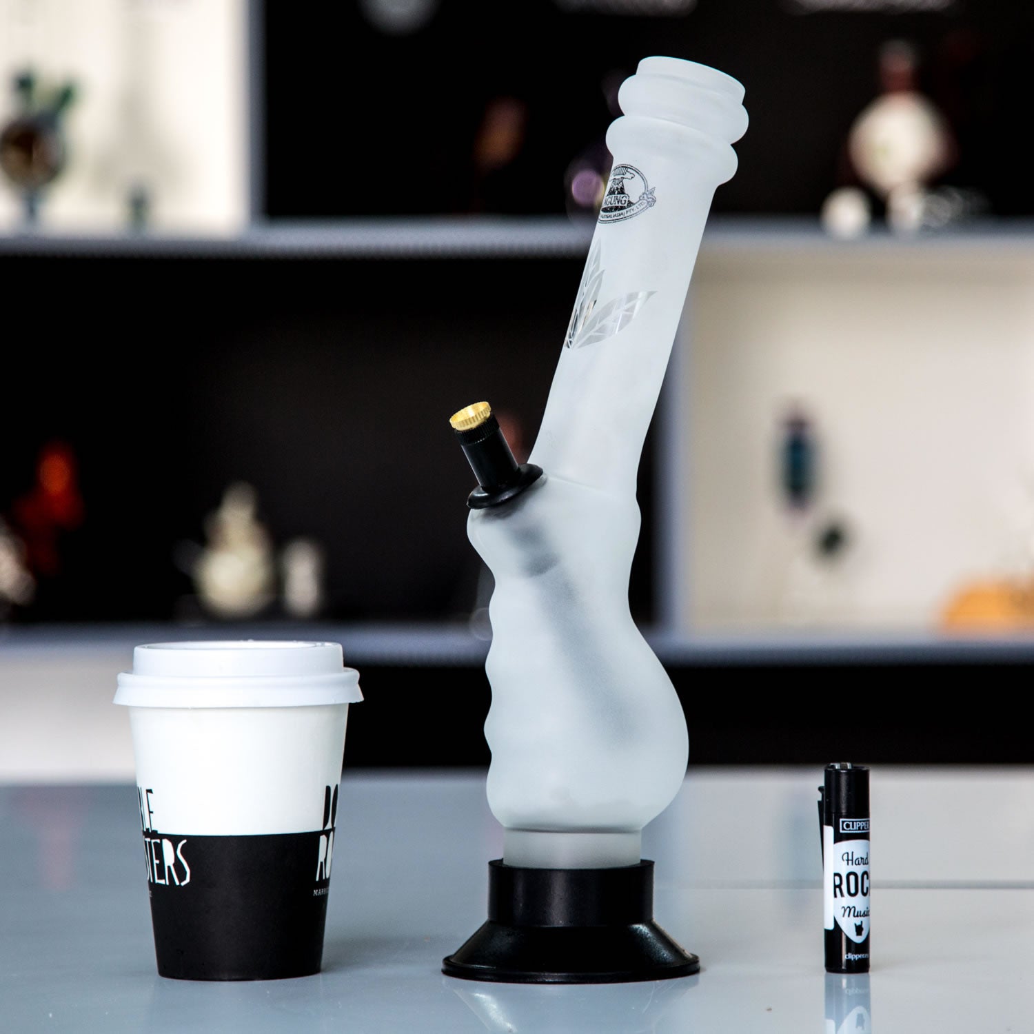 Agung Frosted Gripper Glass Bong 33cm 1188