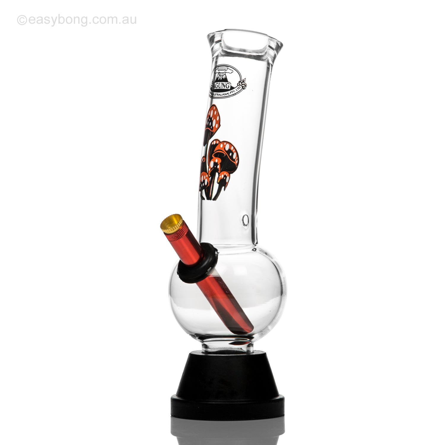 Agung magic mushy bong 26cm tall with brass cone piece and aluminium stem.