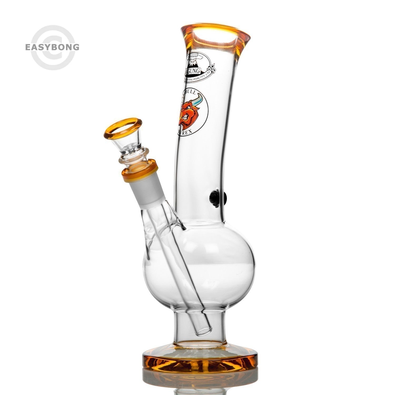 Agung Angry Bull Medium Glass Bong 25cm Amber