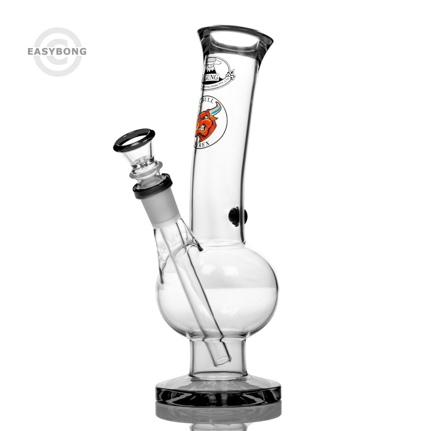 Agung Angry Bull Medium Glass Bong 25cm Black