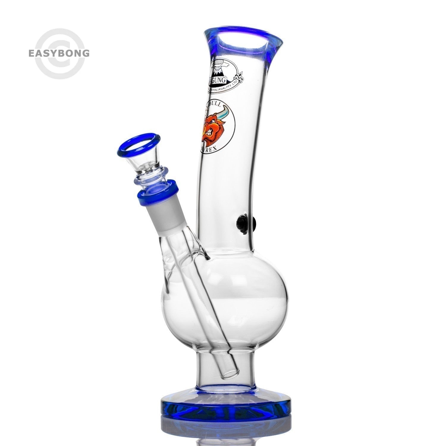 Agung Angry Bull Medium Glass Bong 25cm Blue
