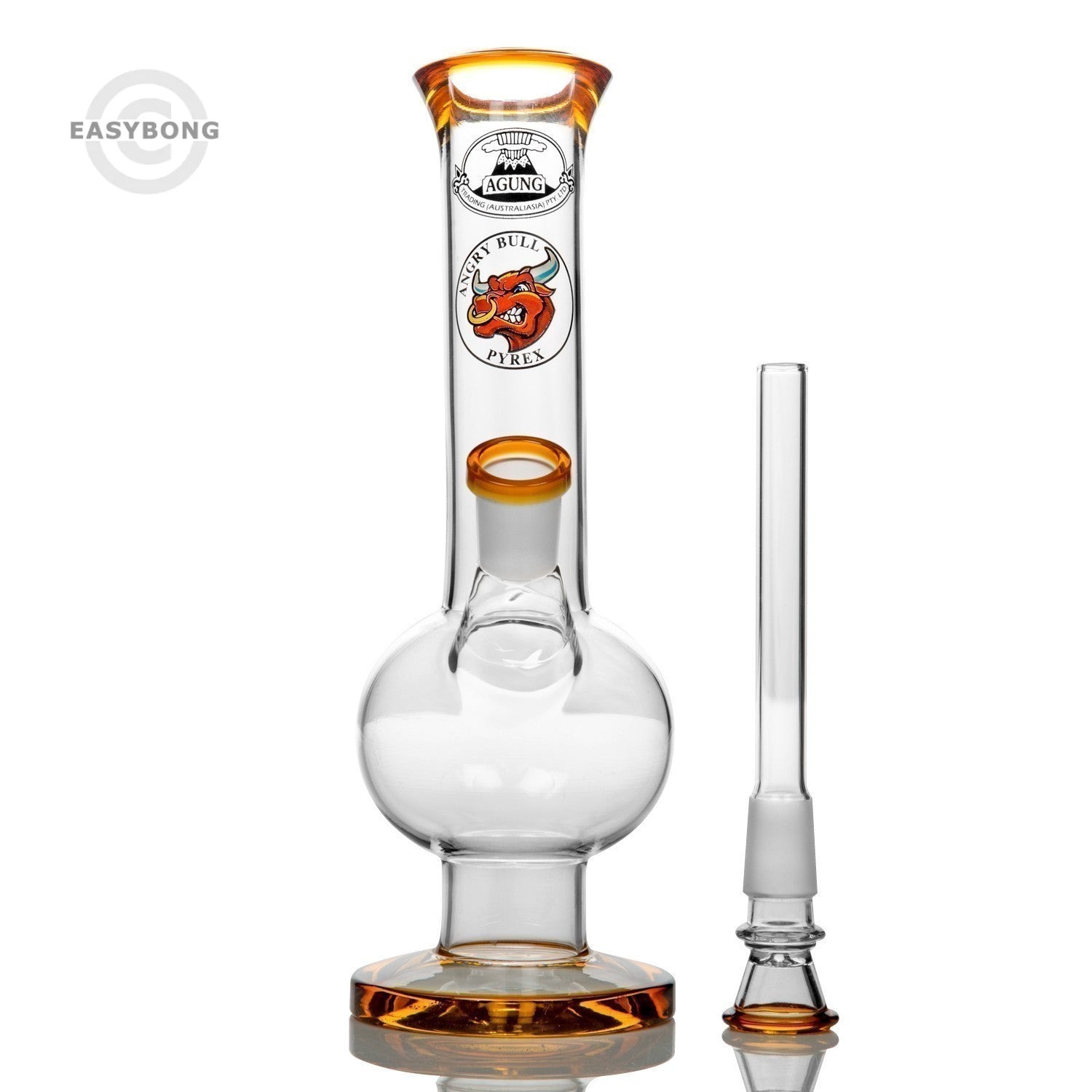 Agung Angry Bull Medium Glass Bong 25cm Amber