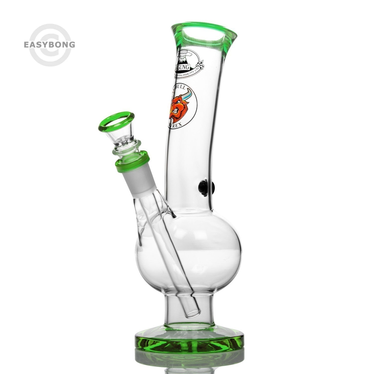 Agung Angry Bull Medium Glass Bong 25cm Green