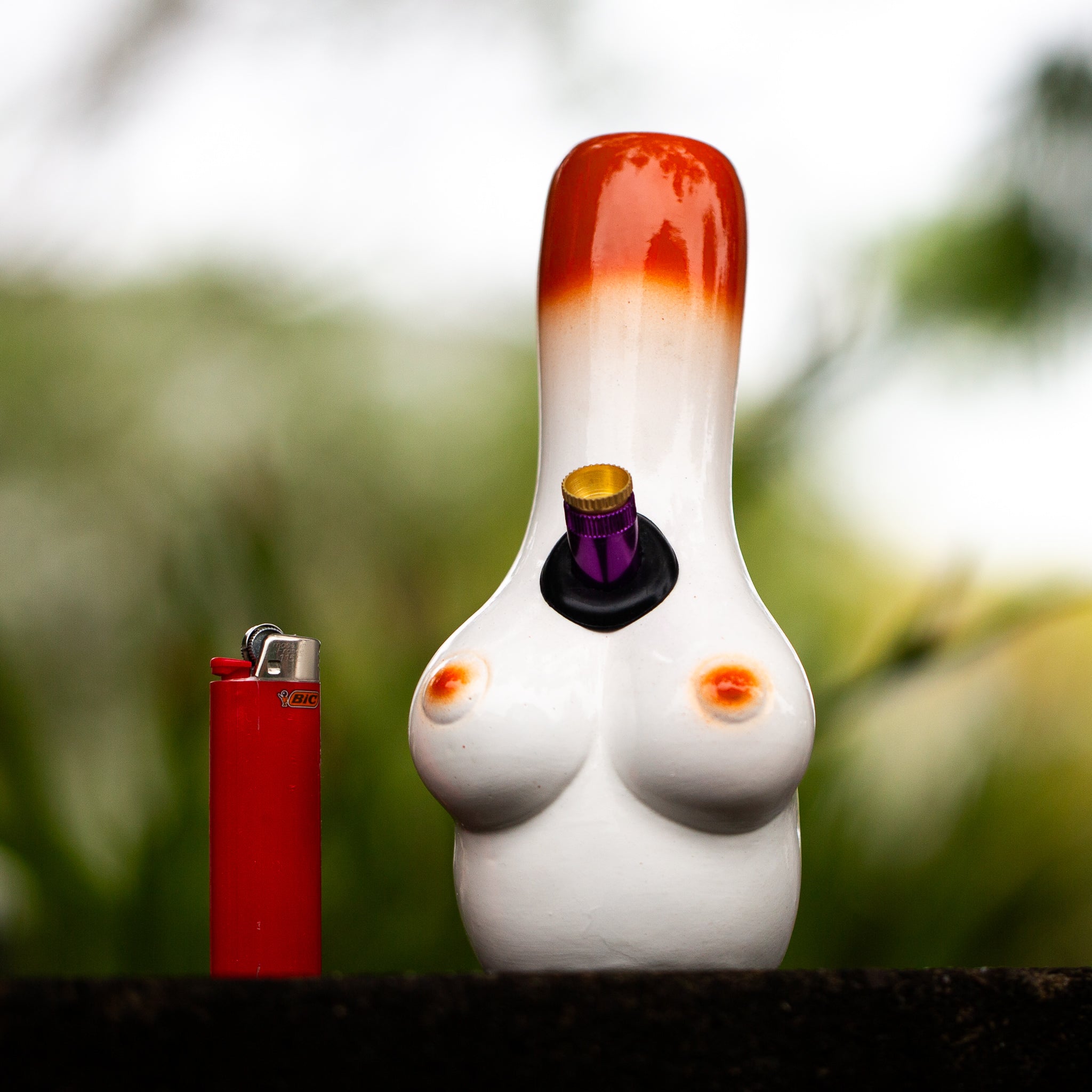 Agung Ceramic Boobs Bong 20cm Pale