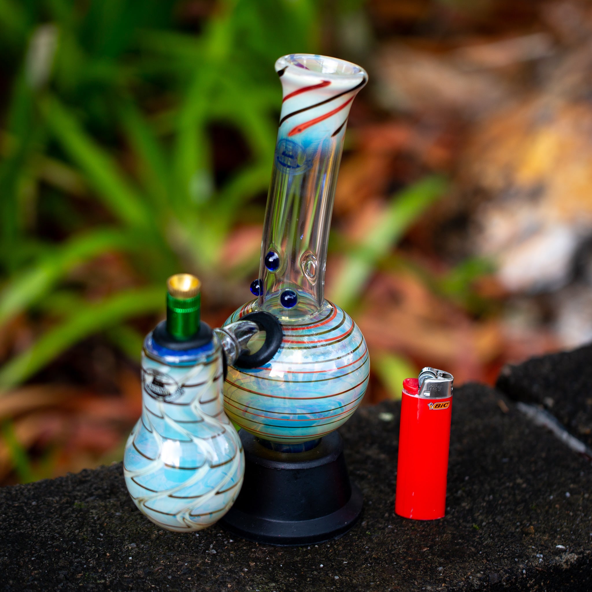 Agung Launcher Double Chamber Glass Bong 25cm