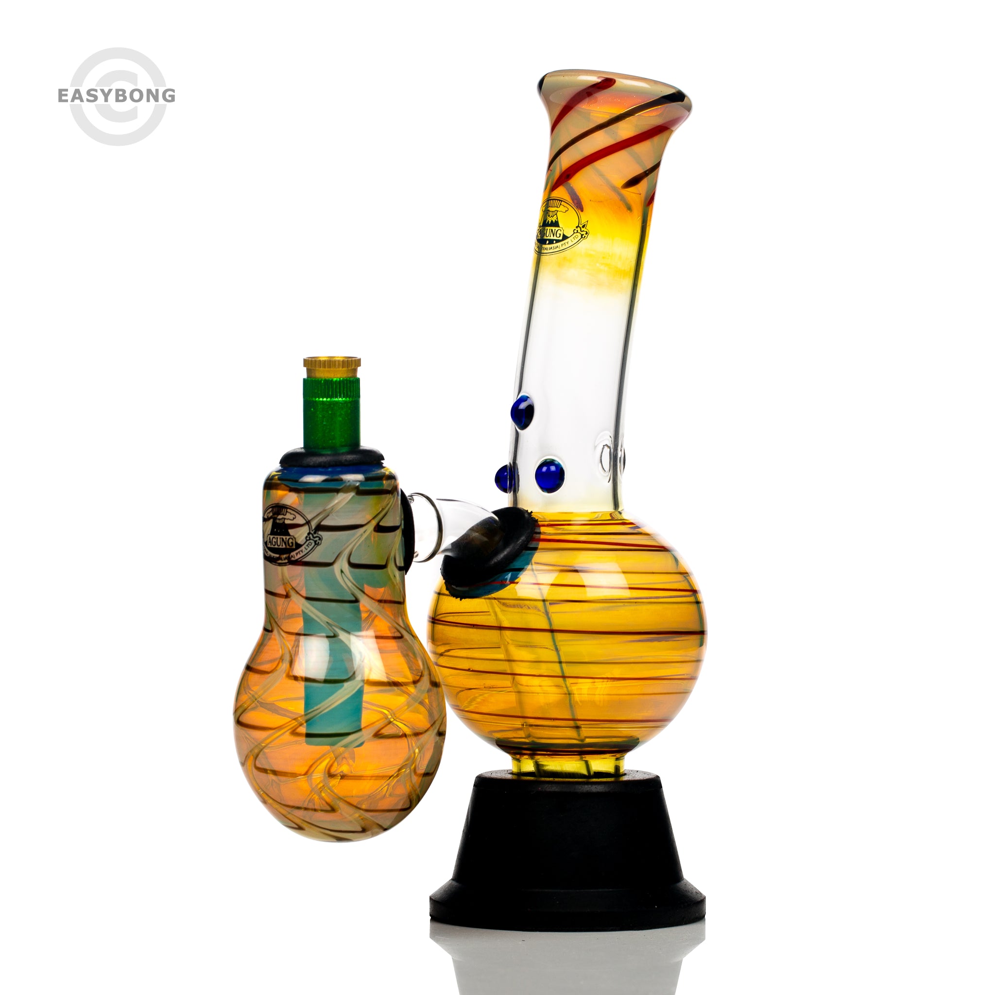 Agung Launcher Double Chamber Glass Bong 25cm