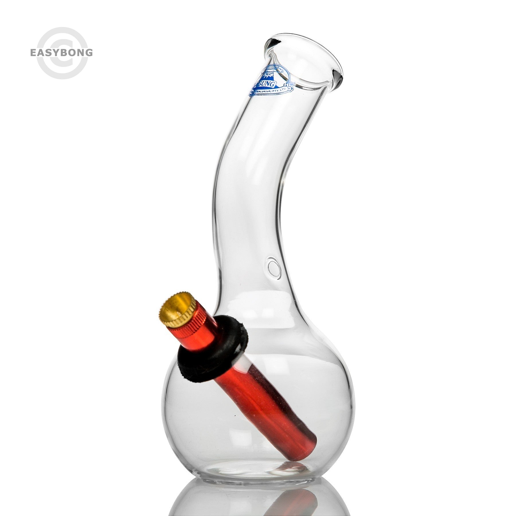 Australian Agung glass bonza bong with brass cone piece.