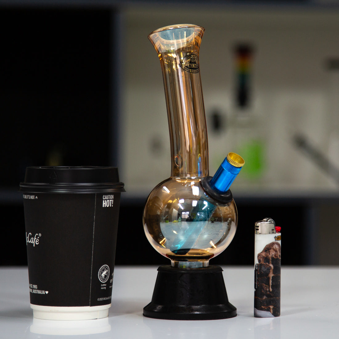 Agung Gold Glass Bong 26cm 1185