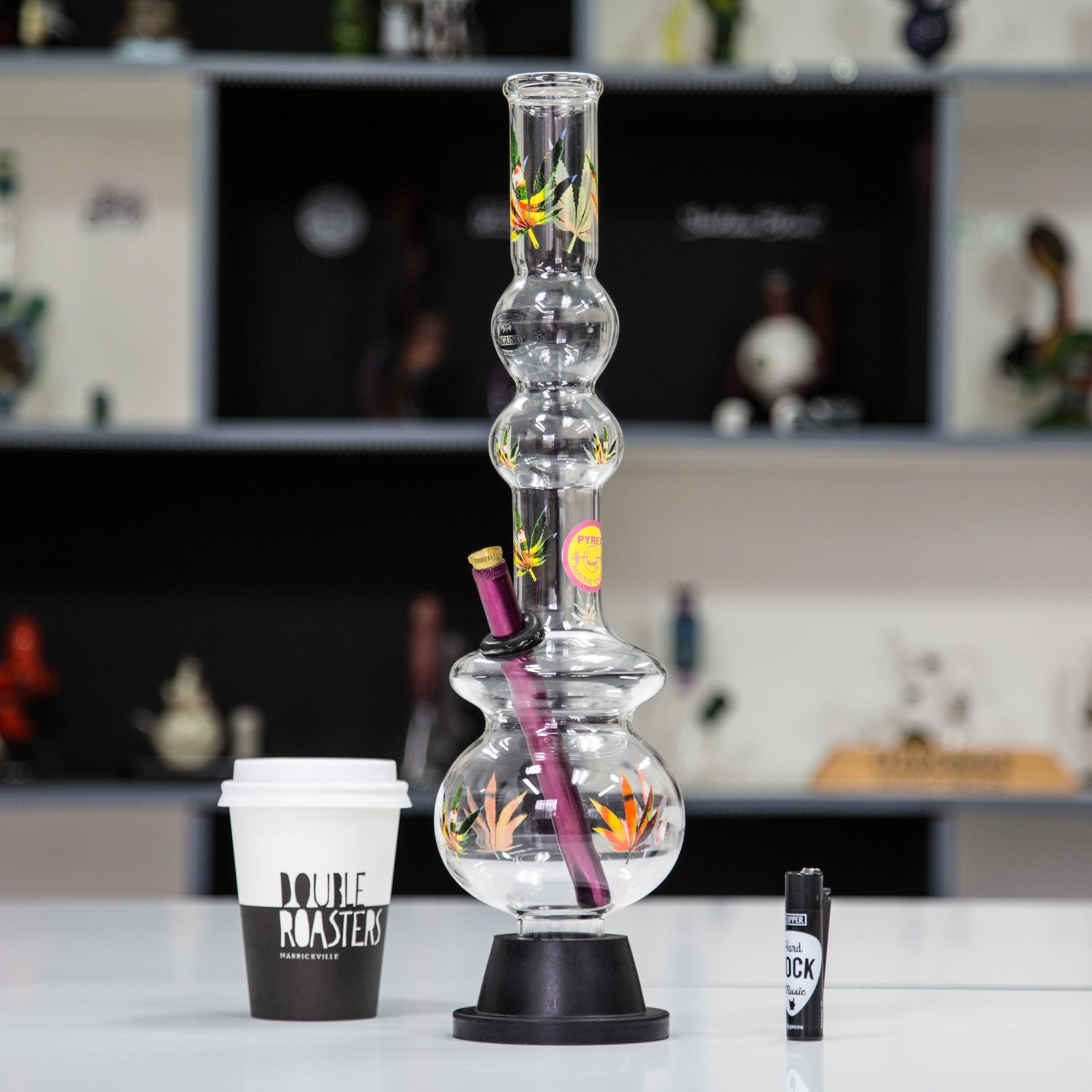 Agung bong sitting on table at easy bong shop in Australia.