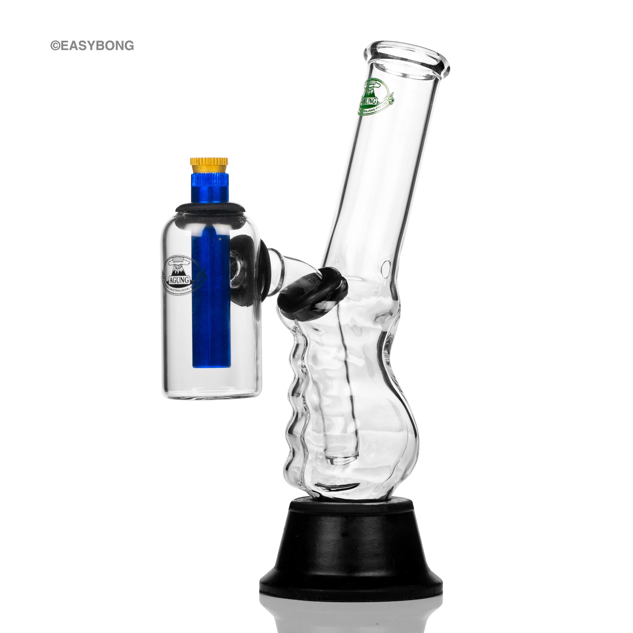 Smaller Agung gripper double chamber glass bong.