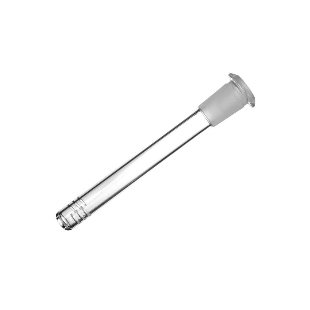 Glass stem for bongs with slit diffuser.