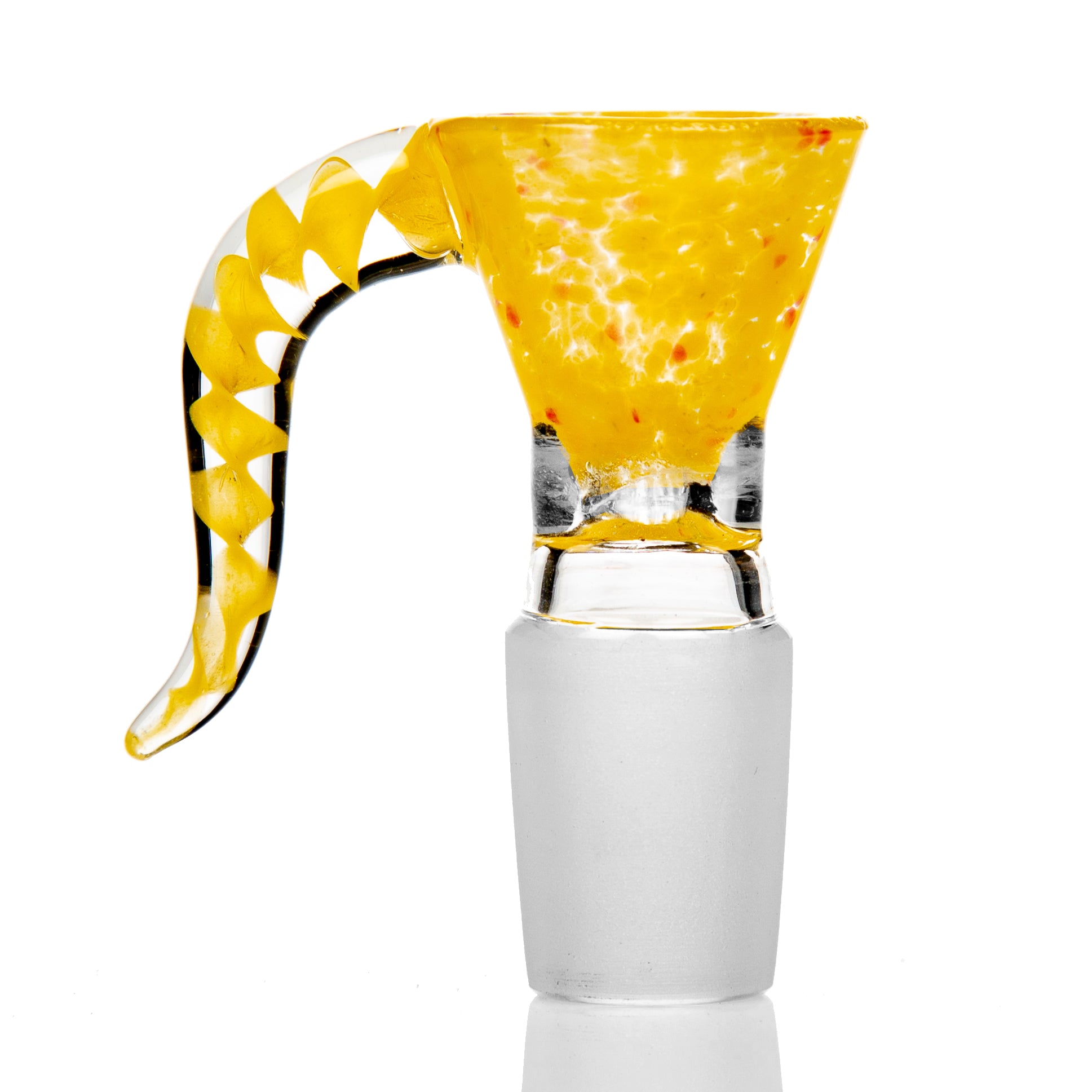 Yellow 18mm glass slide for bongs.