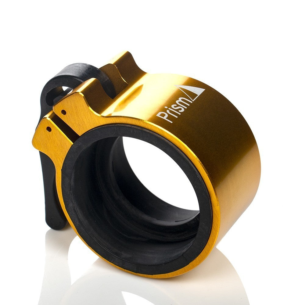 Prism Glass Beaker Bong Green Sunflower Gold Clamp