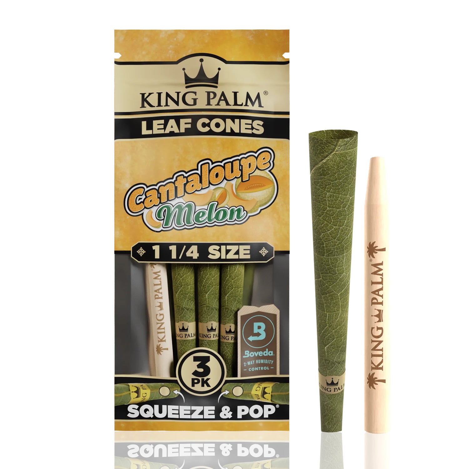 King Palm cantaloupe flavoured pre-rolled cones and smoking accessories