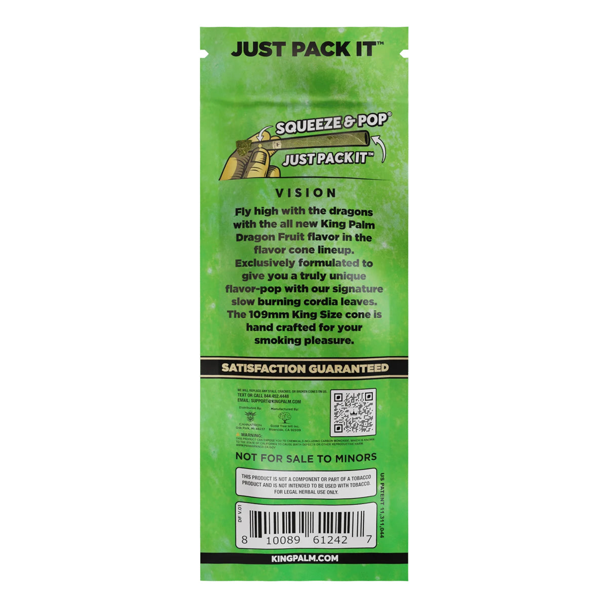 King Palm Leaf Cones King Size Dragon Fruit 3pk