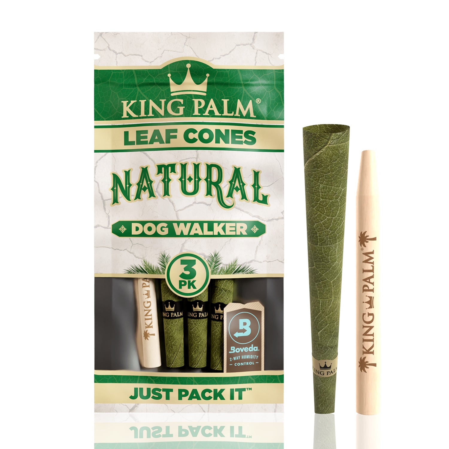 King Palm natural pre-rolled cones in dog walker size