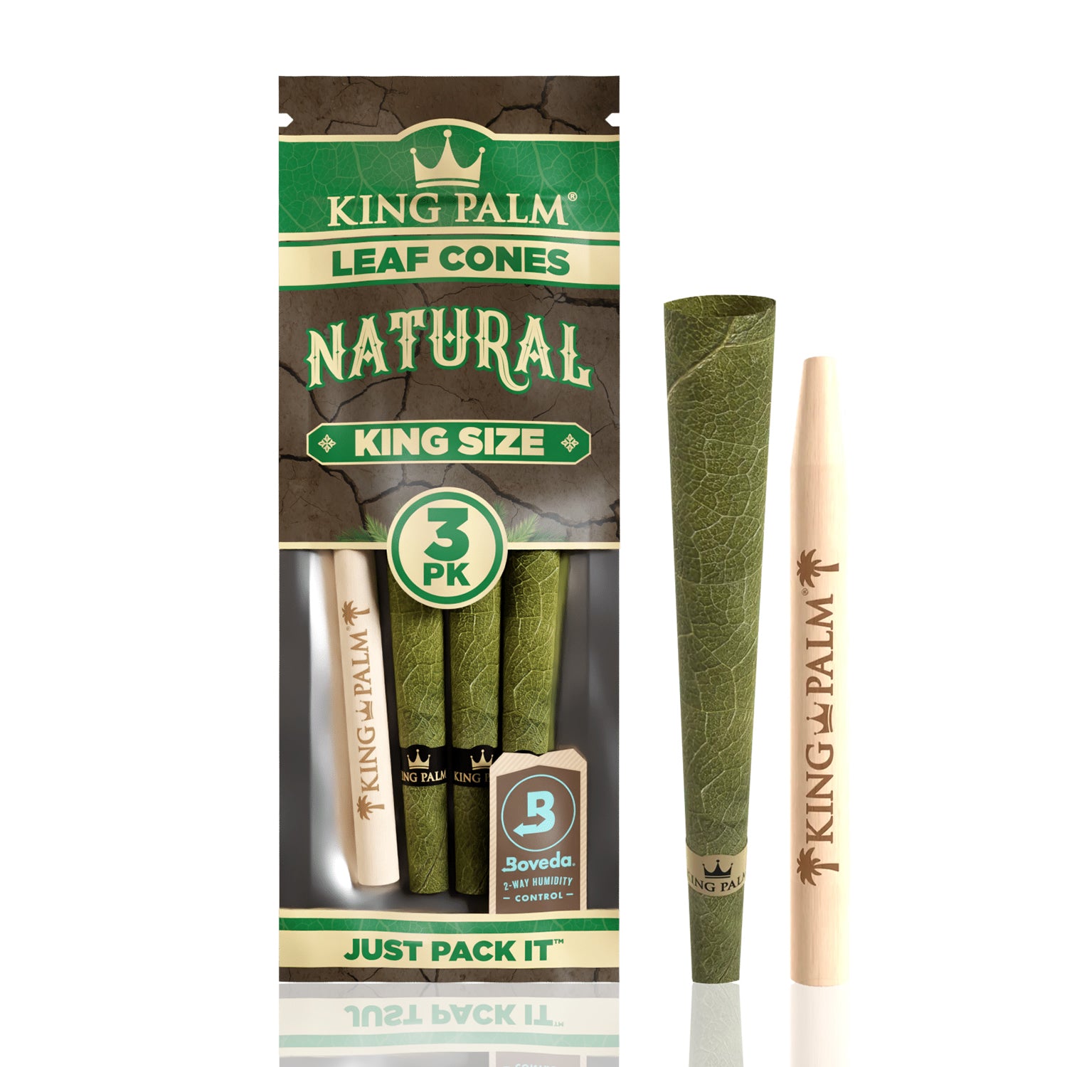 King Palm Leaf Cones King Size Natural 3pk