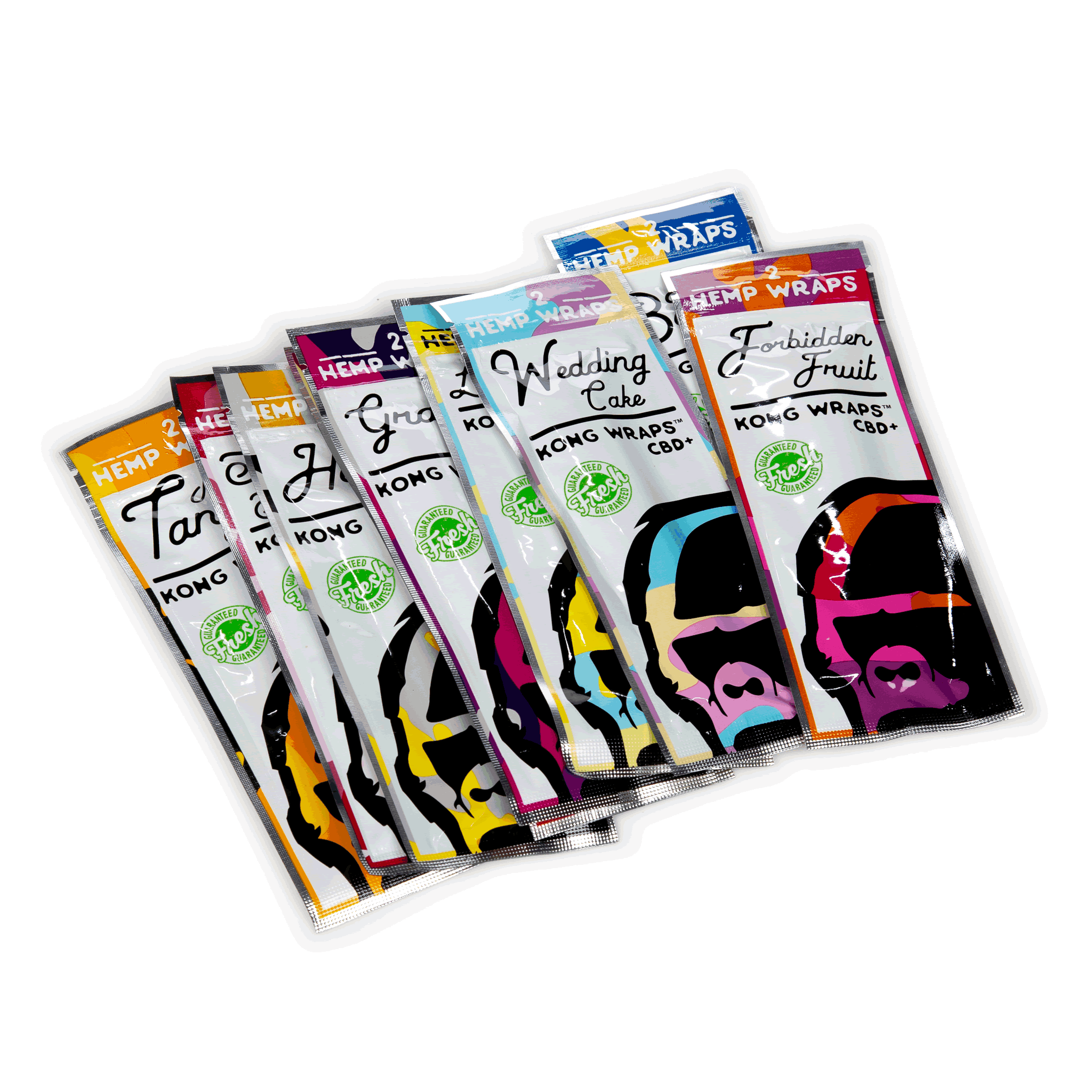Mixed pack Kong hemp blunt wraps in various flavours.
