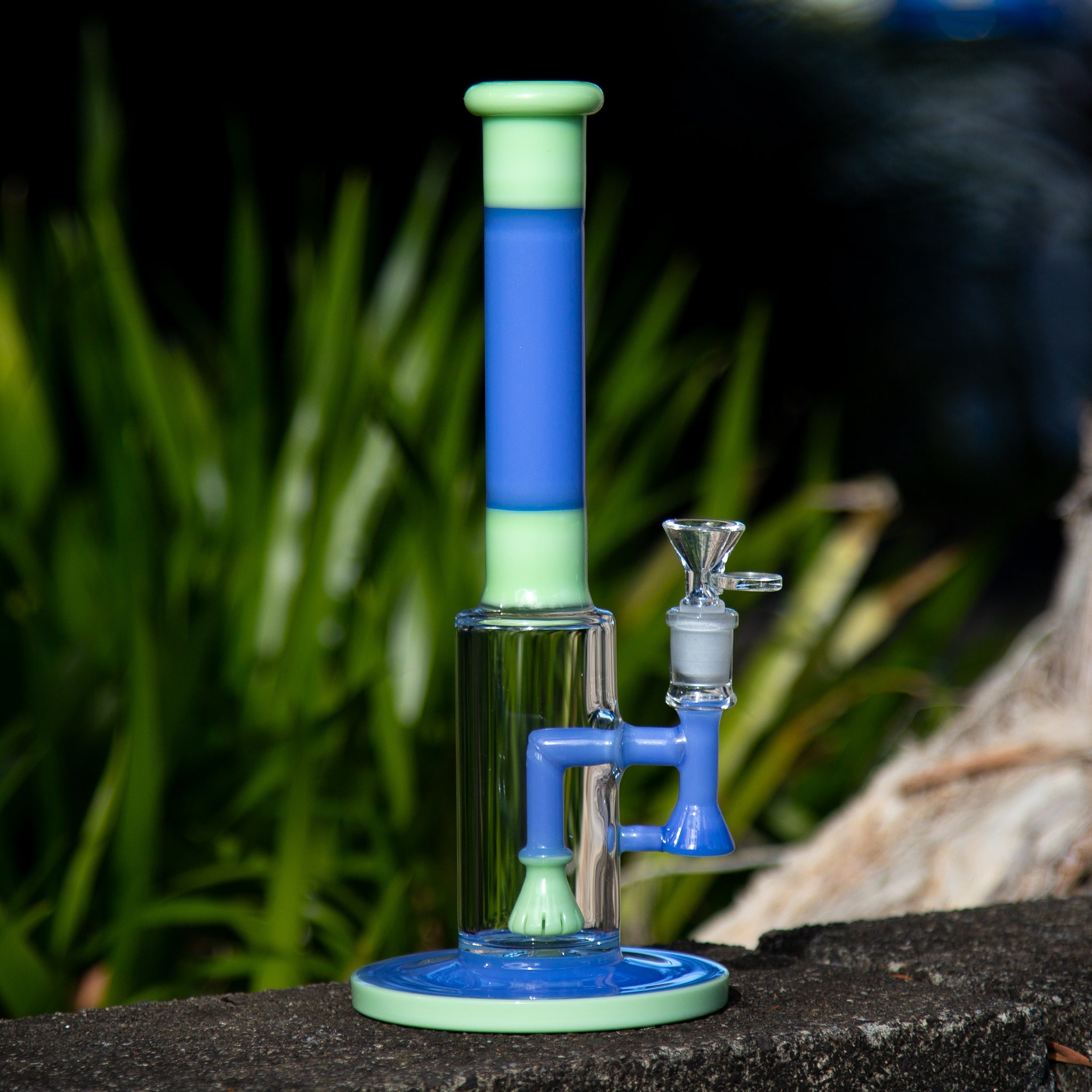 Easy Shower Tube Glass Bong 29cm Green Blue