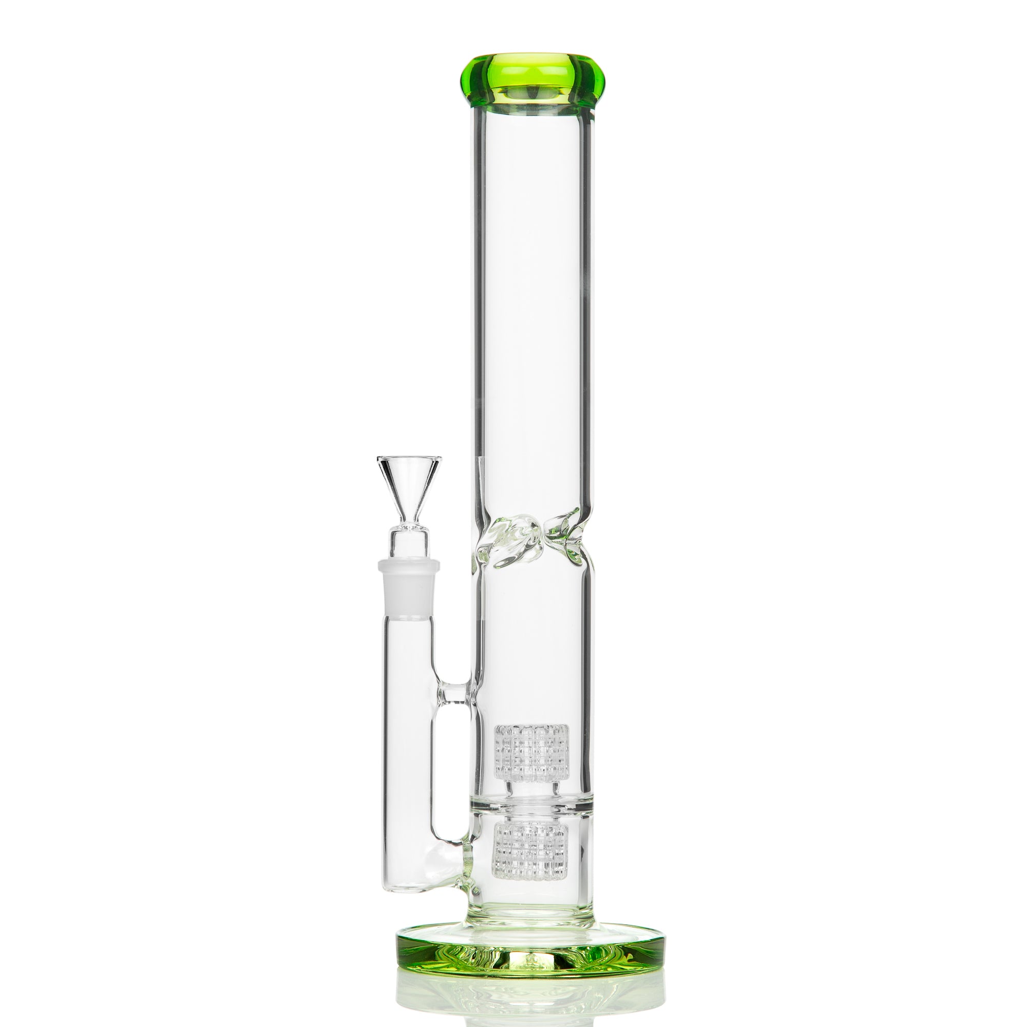 Easy Twin Cage Heavy Glass Tube Bong 37cm