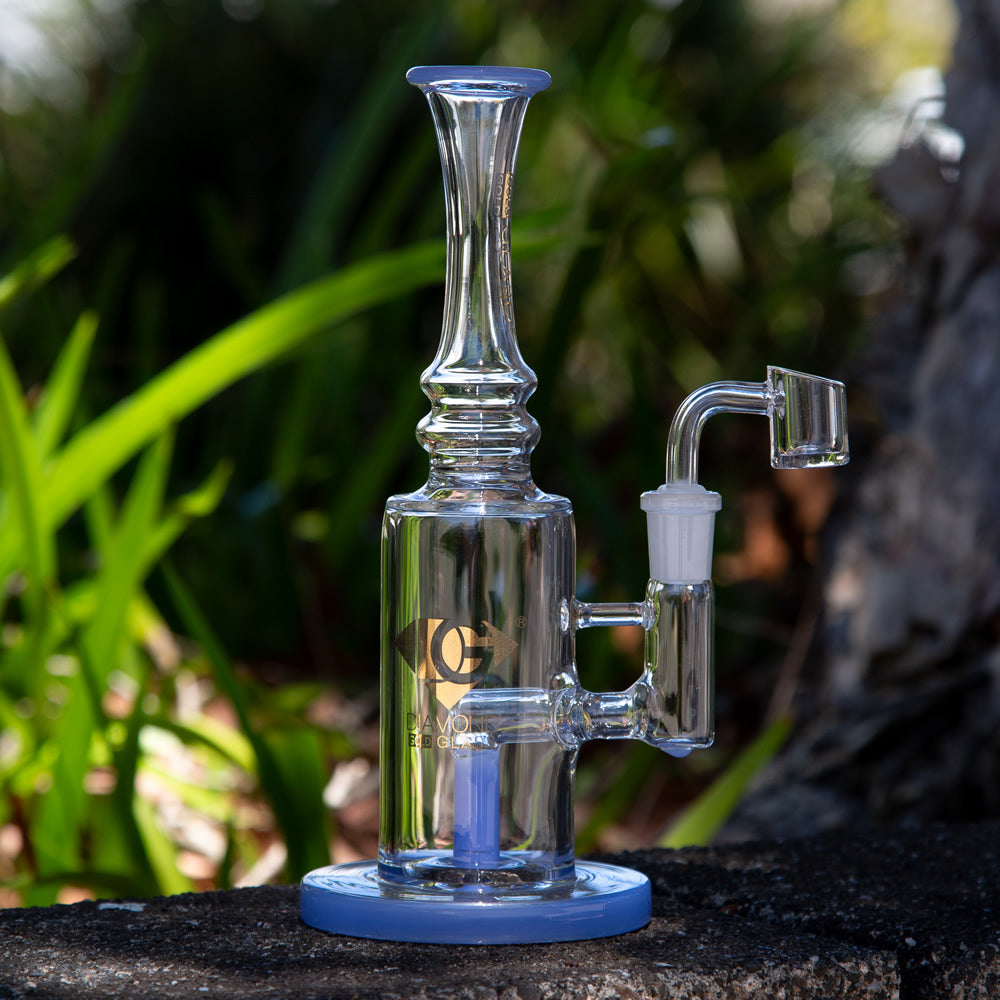 Diamond Glass Dab Rig Blue 22cm