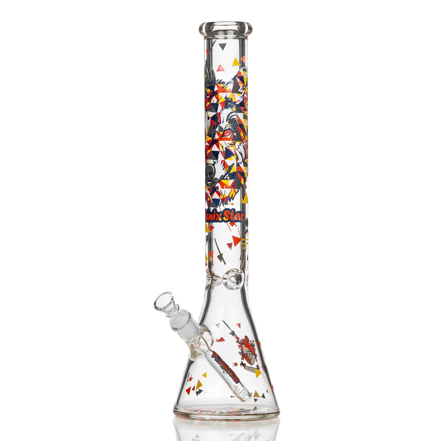 Phoenix Glass Full Size Glass Beaker Bong 45cm Wolf