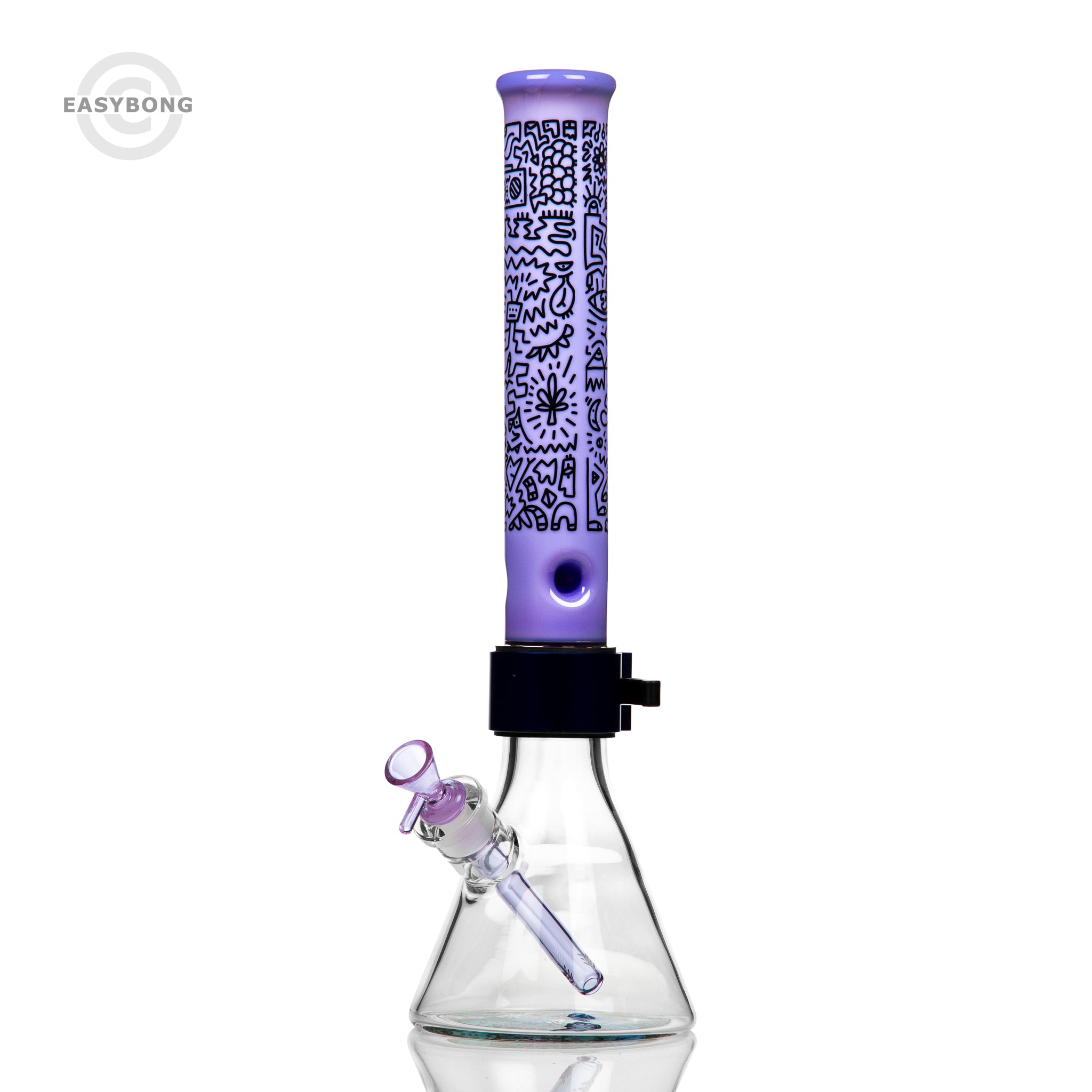 Prism Beaker Bong Pretty Done Pink Blue Clamp