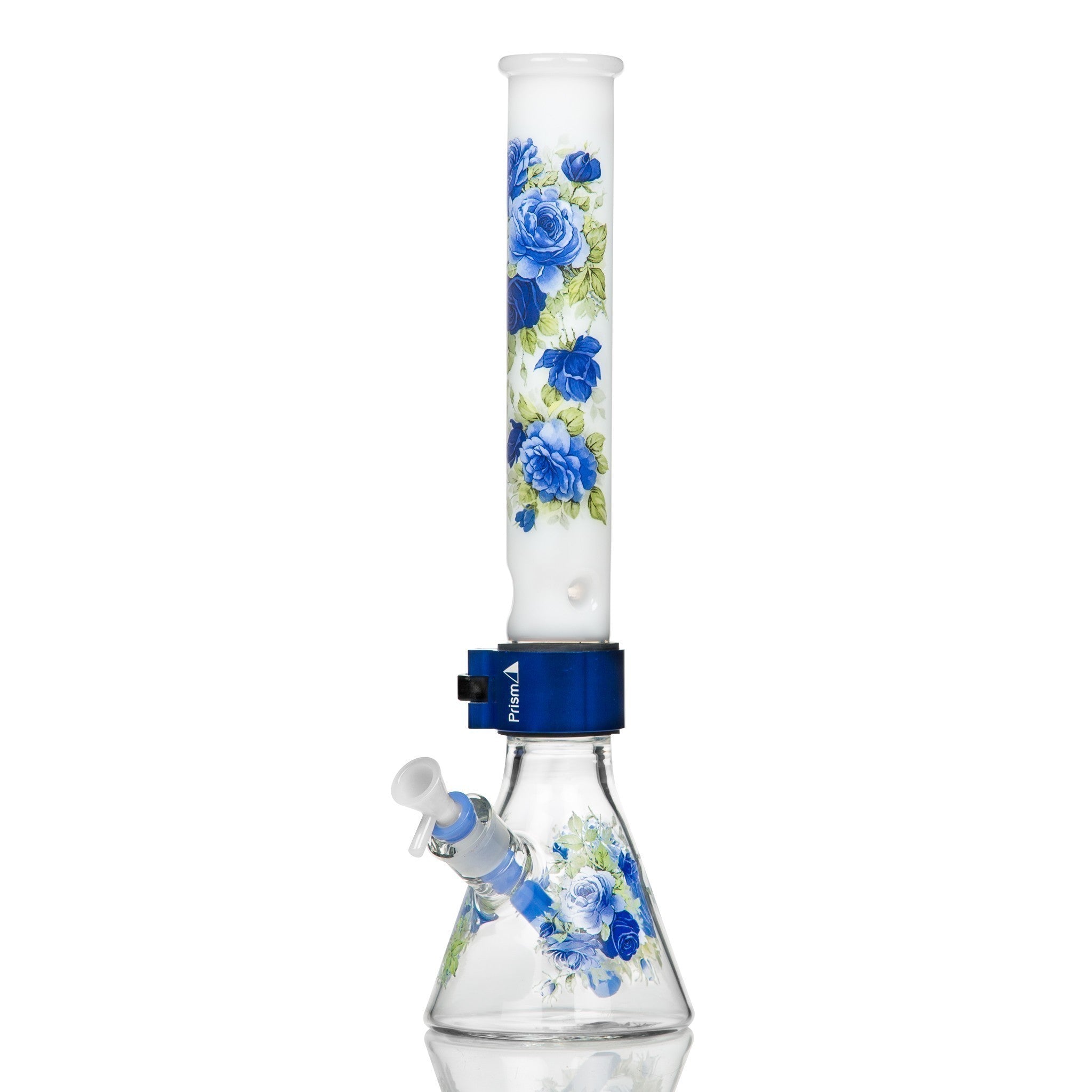 Prism Glass Beaker Bong Midnight Rose Blue Clamp
