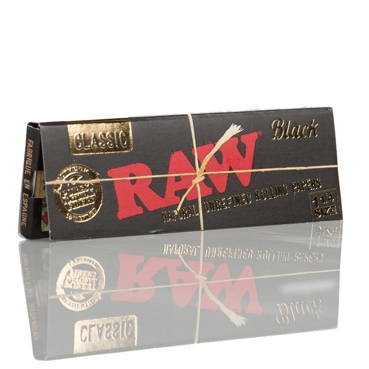 Raw black hemp joint rolling papers.