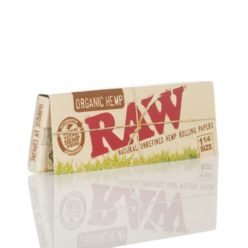 Raw organic rolling papers for rolling tobacco or cannabis cigarettes
