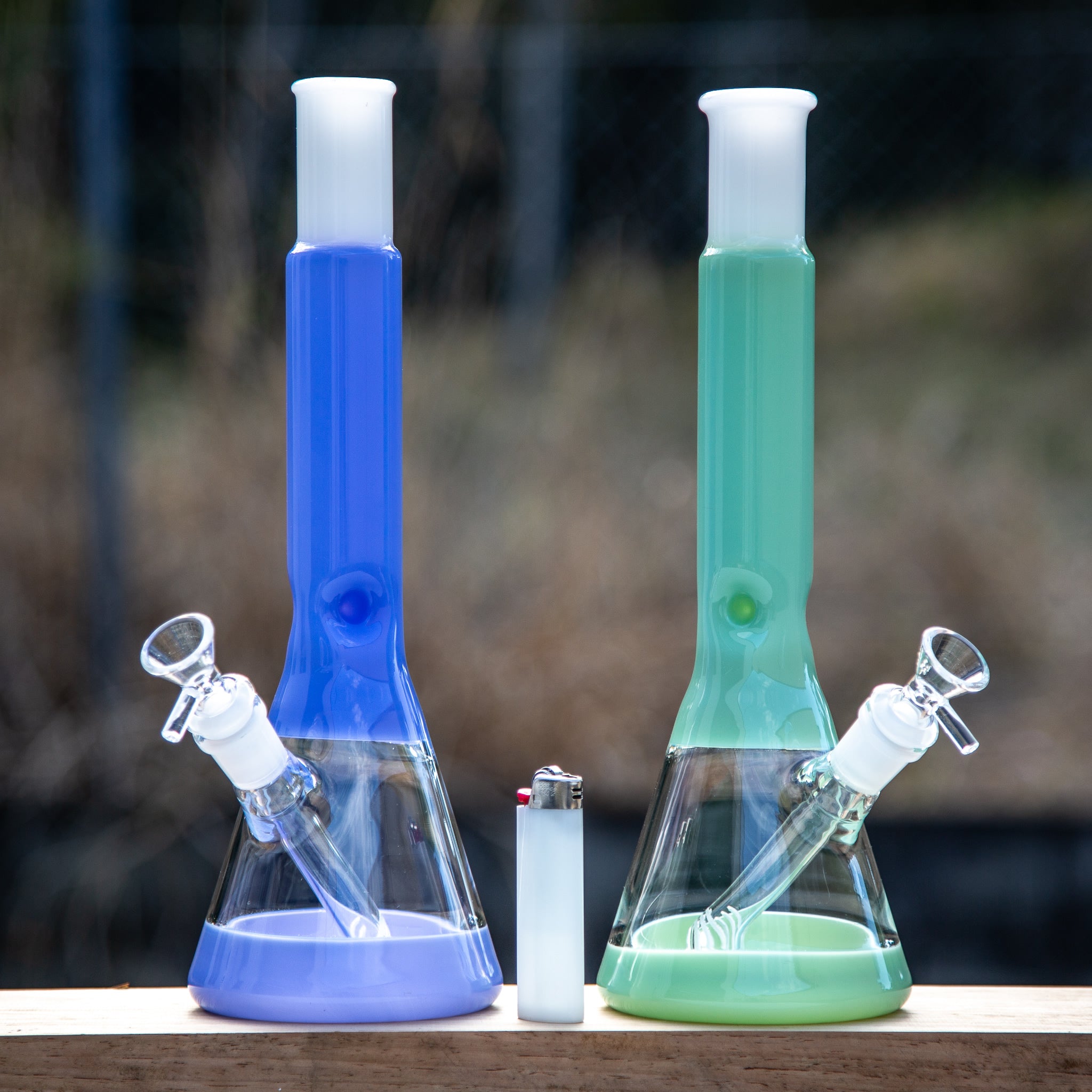 Glass beaker bong for Australian medical cannabis users.