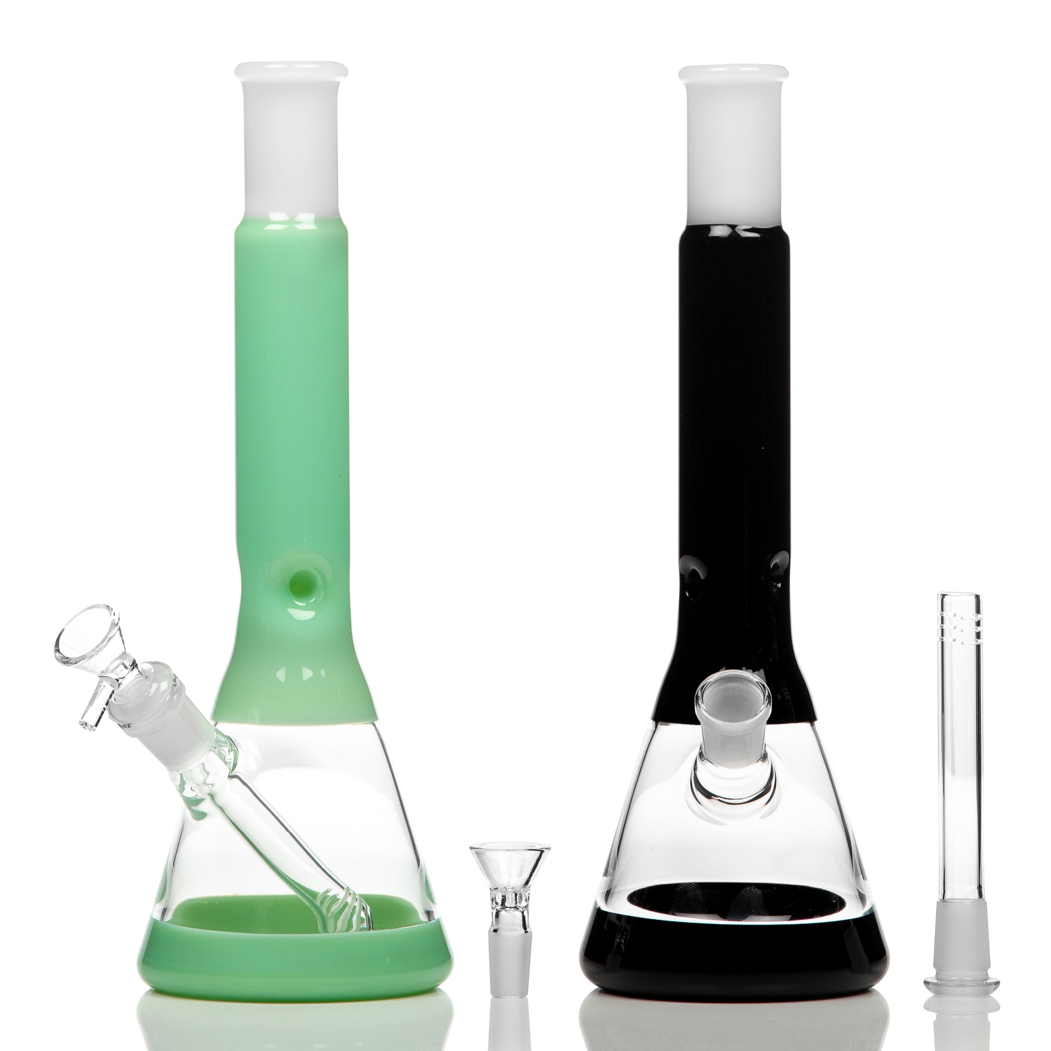 Coloured beaker bongs for Australian stoners.