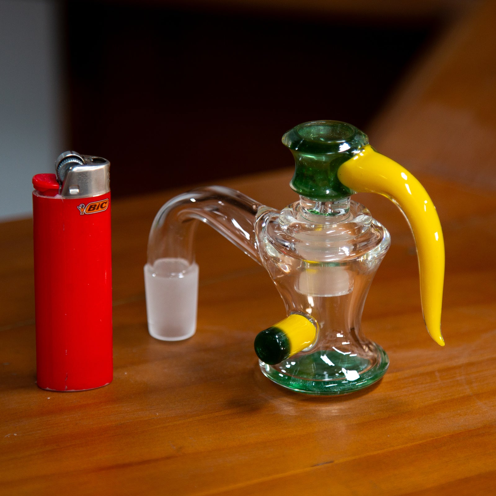 Worked Ash Catcher Set 18mm Green Yellow