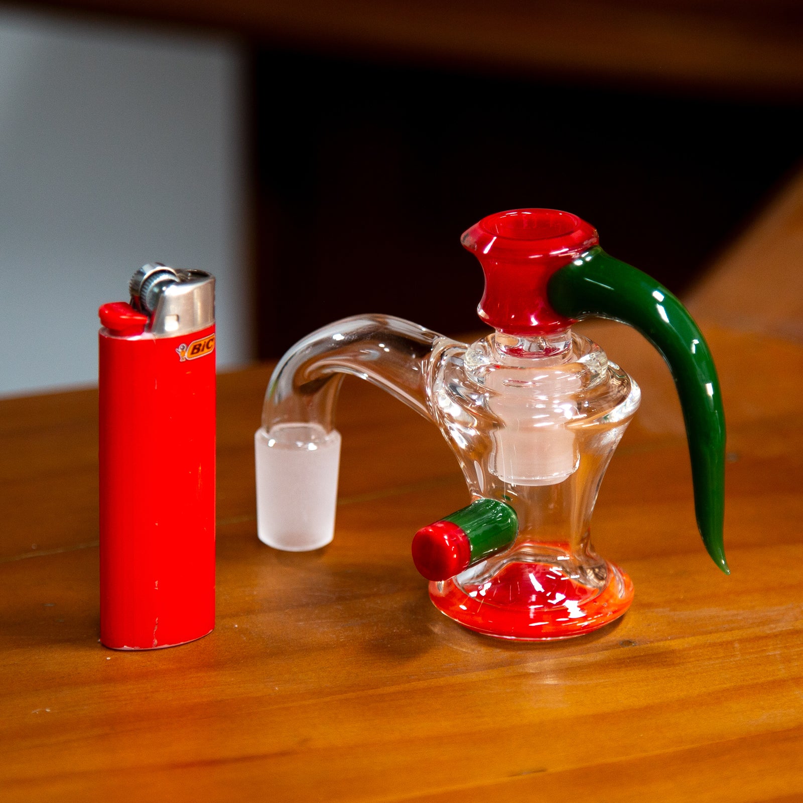 Worked Ash Catcher Set 18mm Green Red