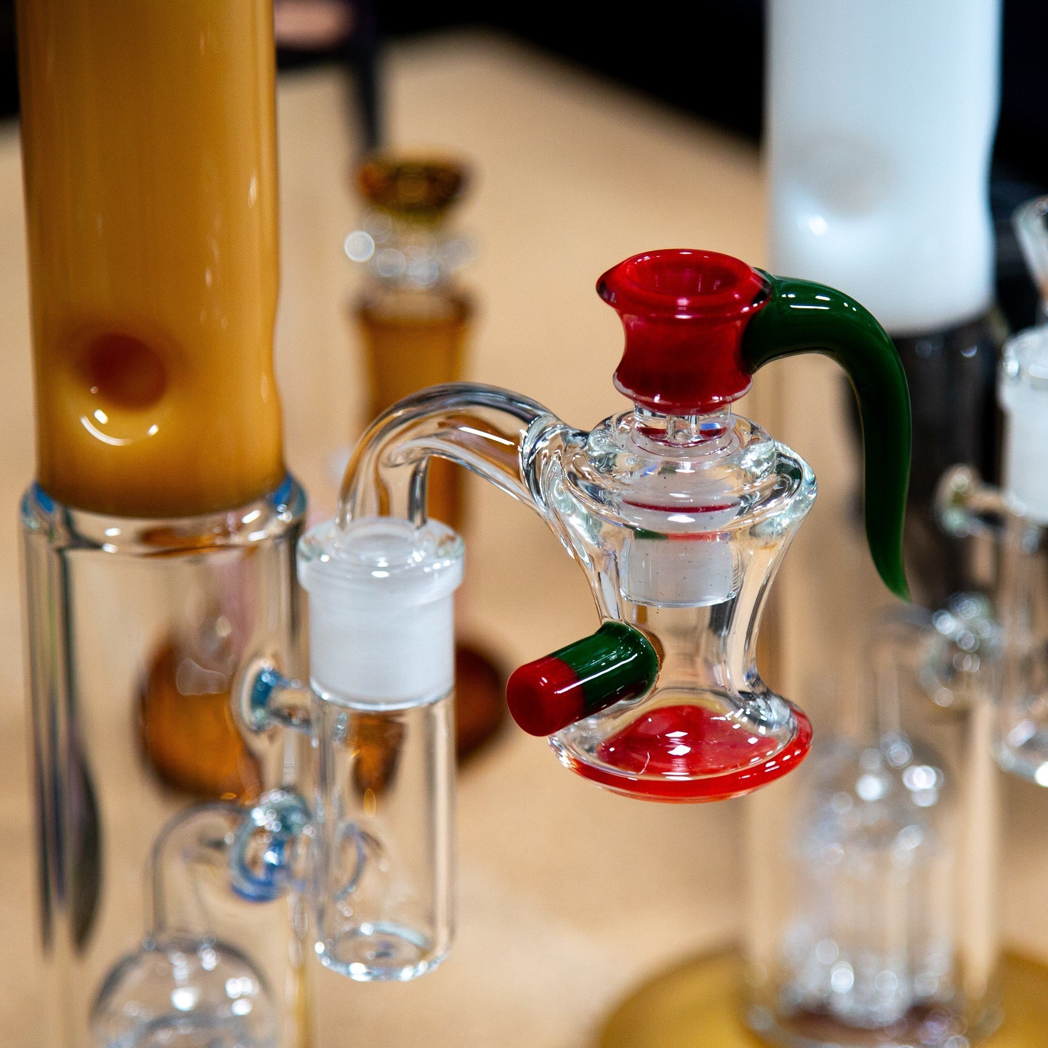 Worked Ash Catcher Set 18mm Green Yellow