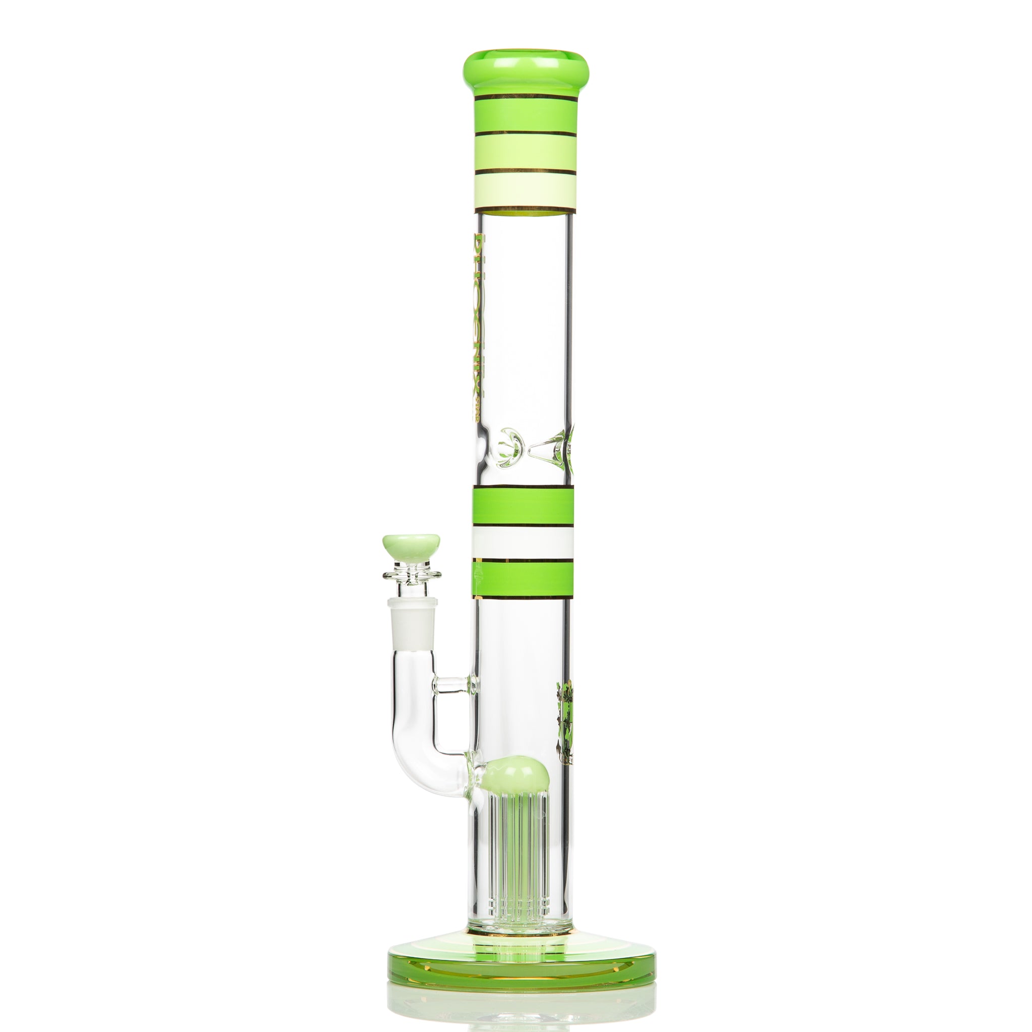  Phoenix 8 arm tree tube straight bong with decorative coloured sections.