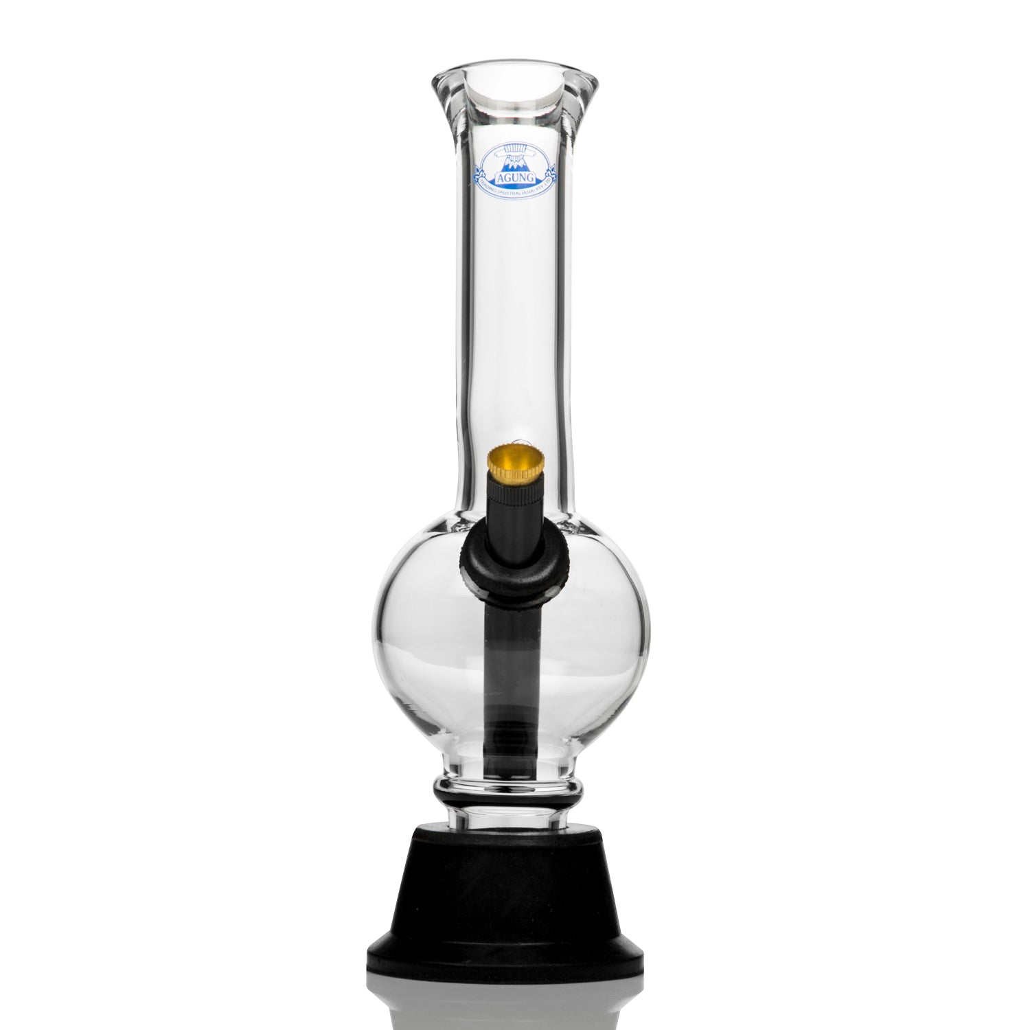 Front on view of Agung Aussie bong made from pyrex glass.