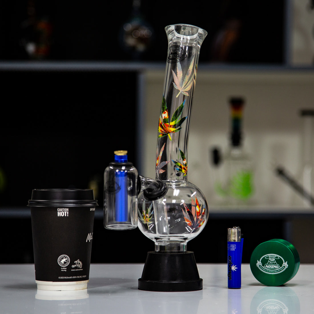 Agung Leaf Bong With Chamber 1193C 32cm