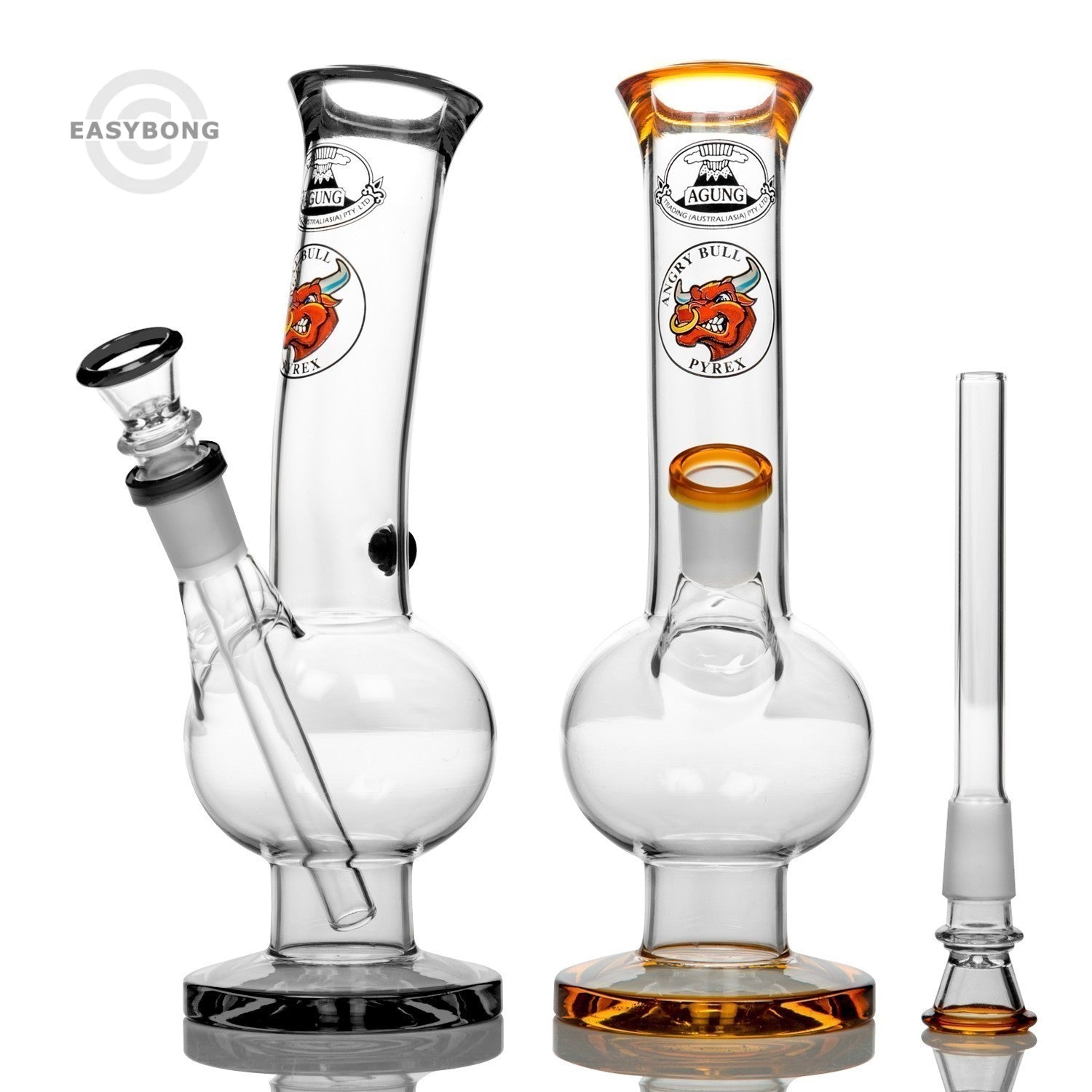 Agung Angry Bull Medium Glass Bong 25cm Amber