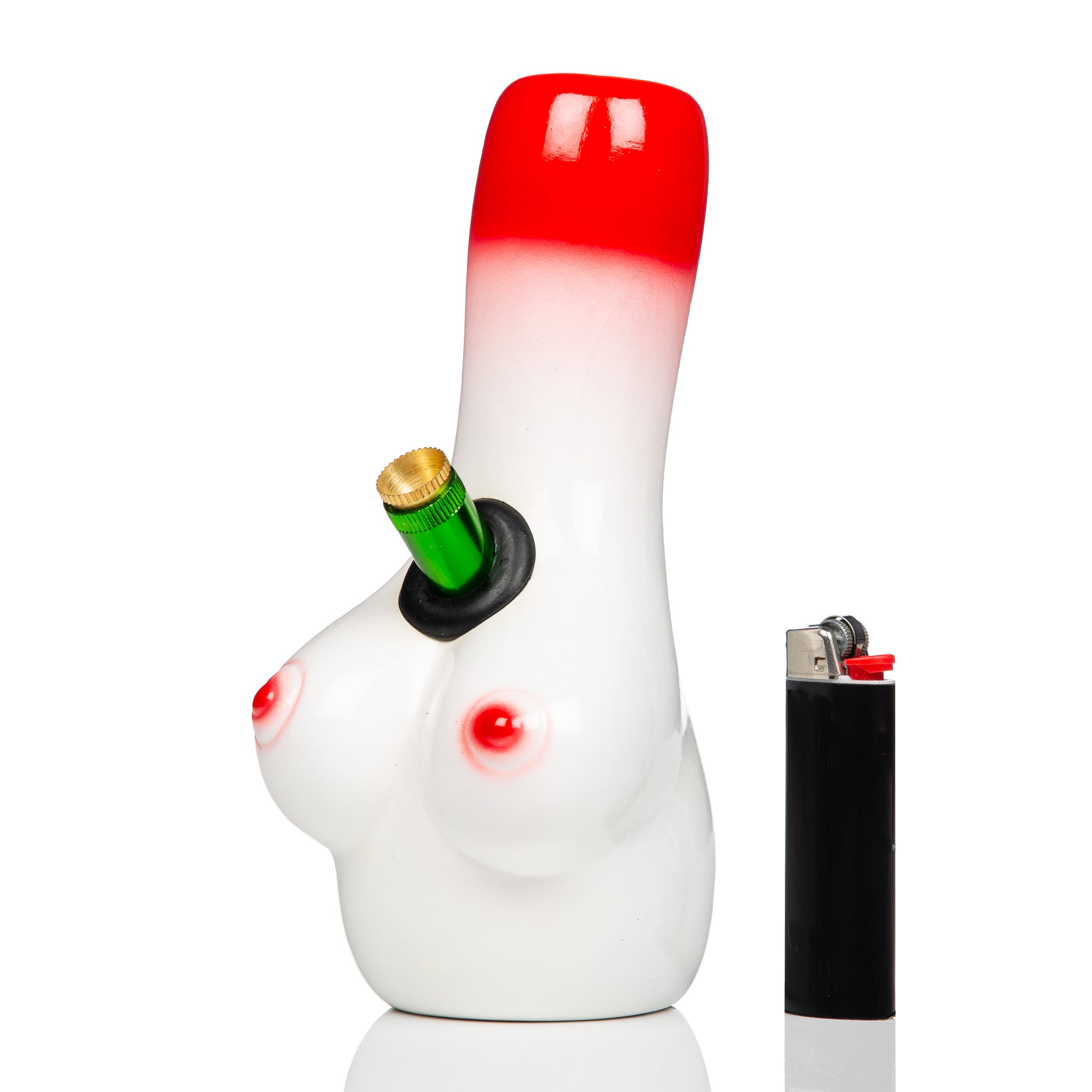 Agung Ceramic Boobs Bong 20cm White Red