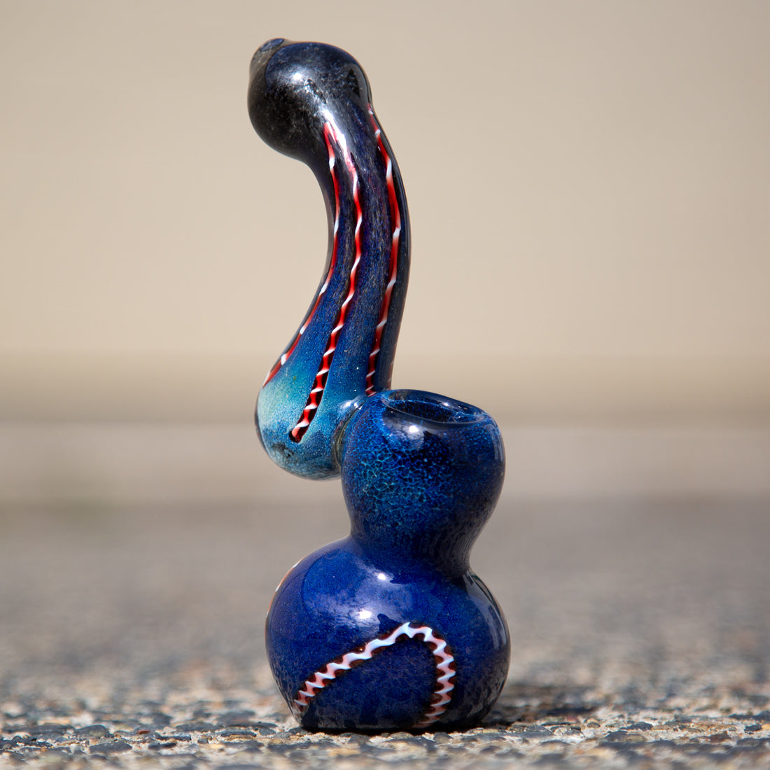 Agung Worked Bubbler Glass Pipe 17cm 7505