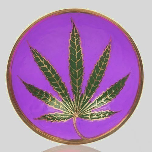 Agung Brass Bowl Purple Leaf