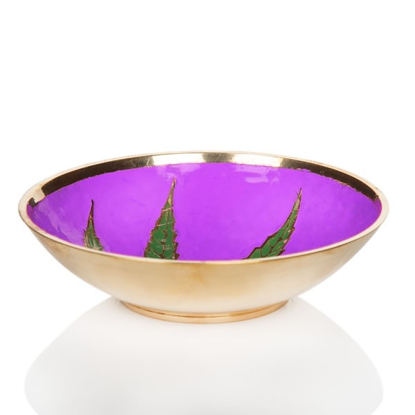 Agung Brass Bowl Purple Leaf