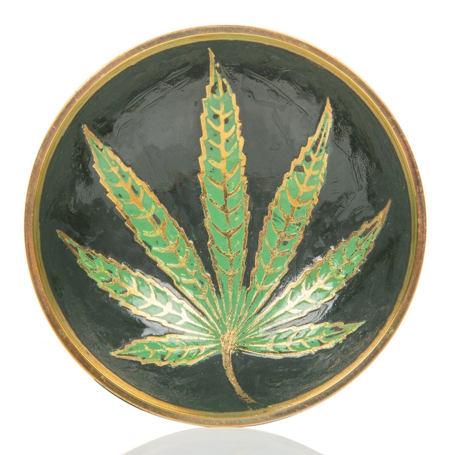 Agung Brass Bowl Green Leaf