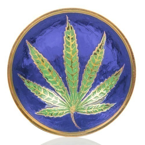 Agung Brass Bowl Blue Leaf