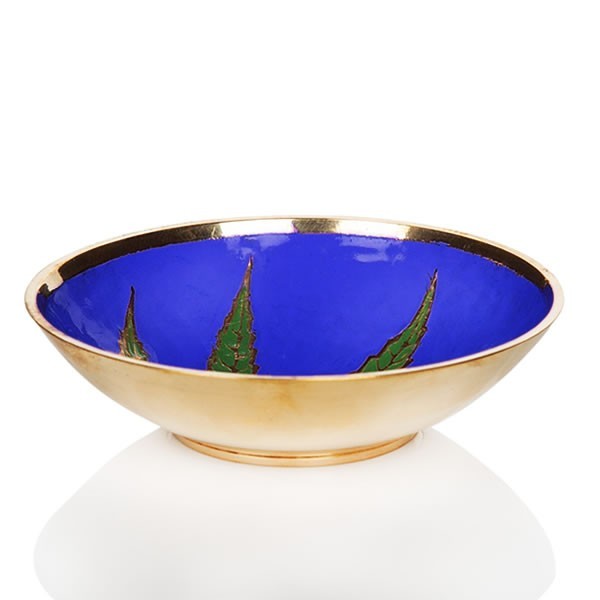 Agung Brass Bowl Blue Leaf