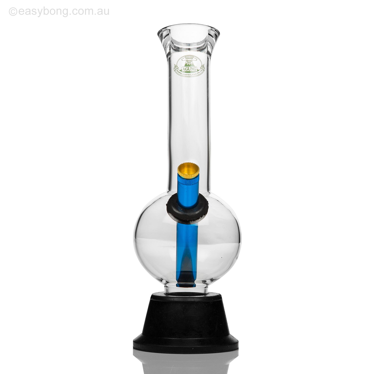 Agung glass bong with metal stem and brass cone piece for Aussie weed smokers.