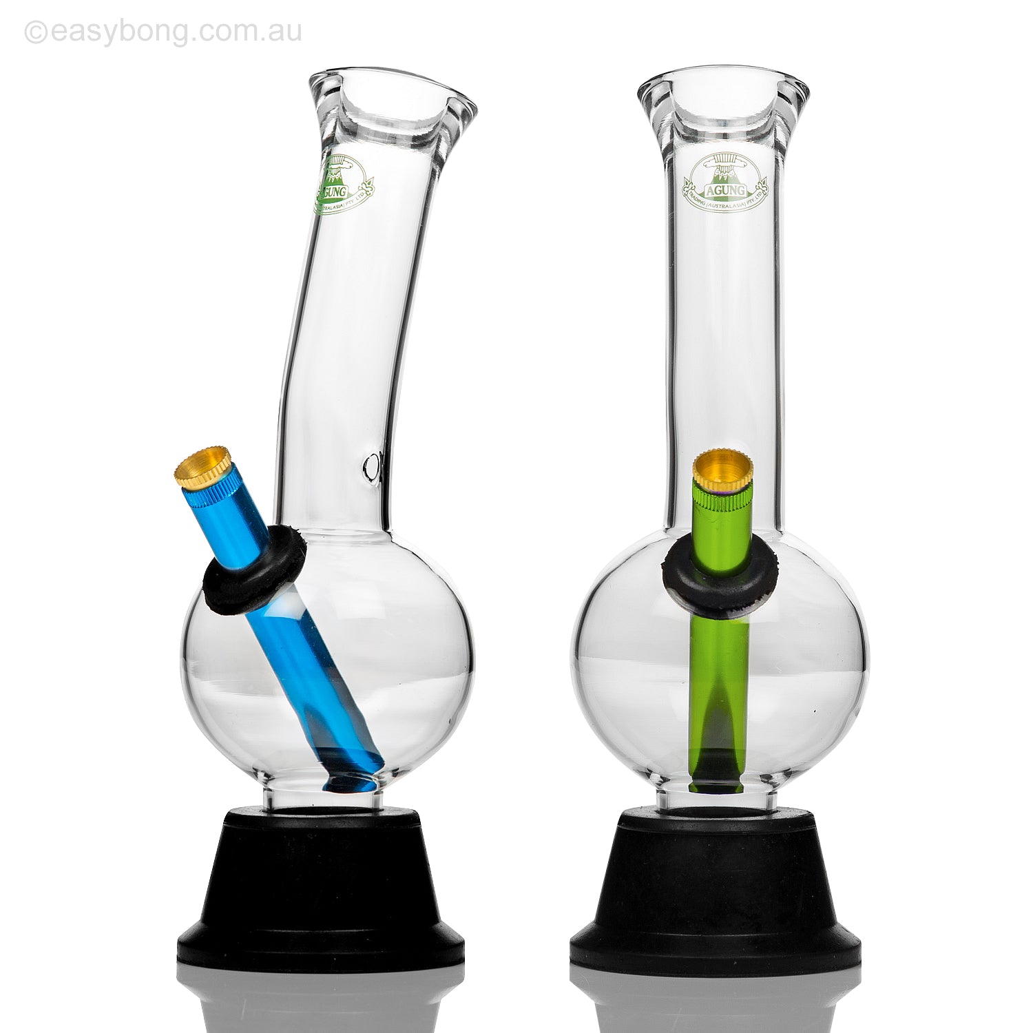 Agung Aussie style glass bong with bomza stem.